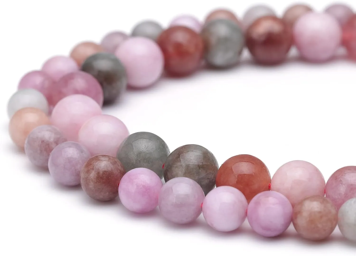 Youngbling Natural Gemstone Beads for Jewelry Making,8mm Rainbow Stone Jade Polished Round Smooth Stone Beads,Genuine Real Stone Beads for Bracelet Necklace 15 Inch(Rainbow Stone,8mm)