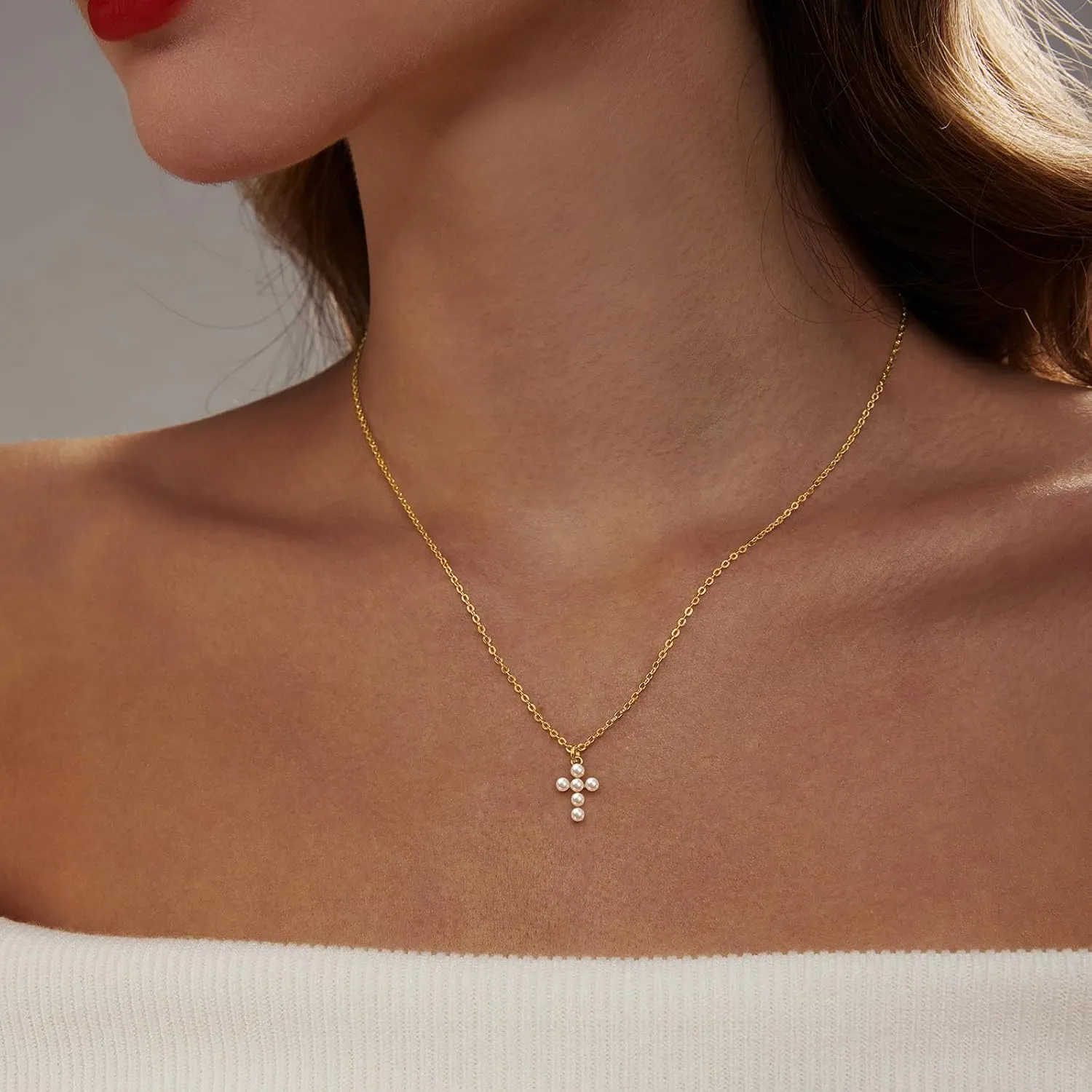 Zeffy Pearl Necklace 4MM/6MM/8MM Dainty Round Imitation Pearl Choker Necklace Wedding Pearl Necklace Delicate Jewelry for Women Simple Bridesmaid Jewelry Gifts