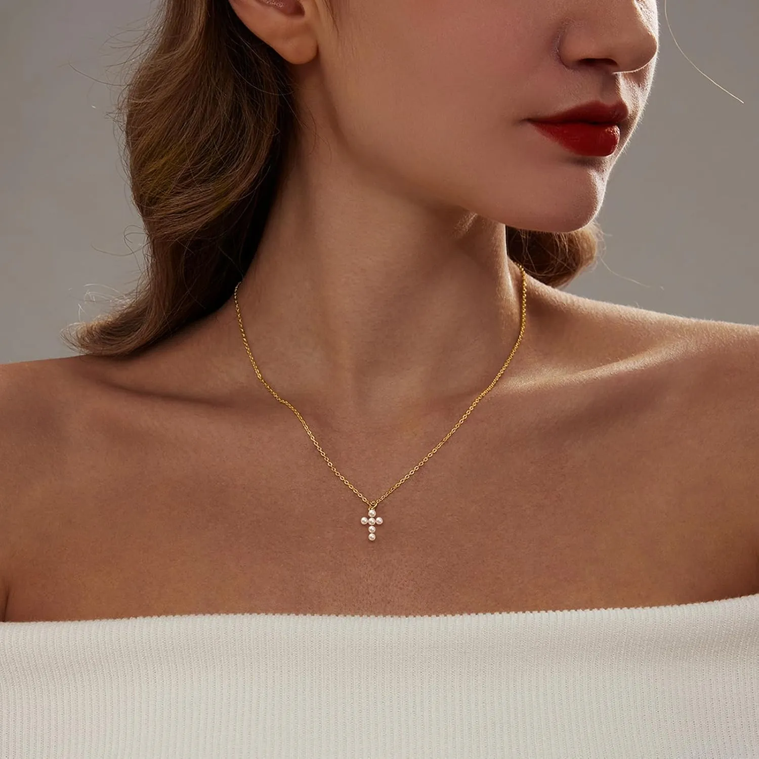 Zeffy Pearl Necklace 4MM/6MM/8MM Dainty Round Imitation Pearl Choker Necklace Wedding Pearl Necklace Delicate Jewelry for Women Simple Bridesmaid Jewelry Gifts