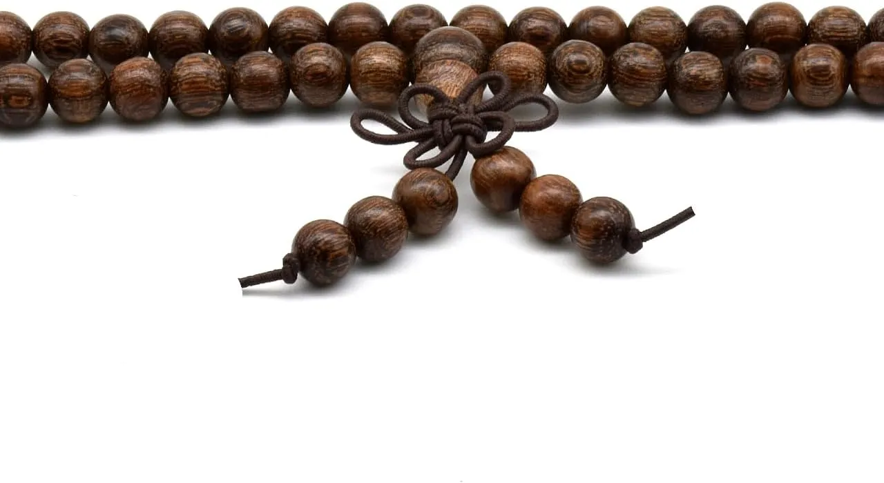 Zen Dear Unisex Natural Silkwood Tibetan Buddhism Meditation Prayer Bead Necklace Japa Mala Beads Bracelets