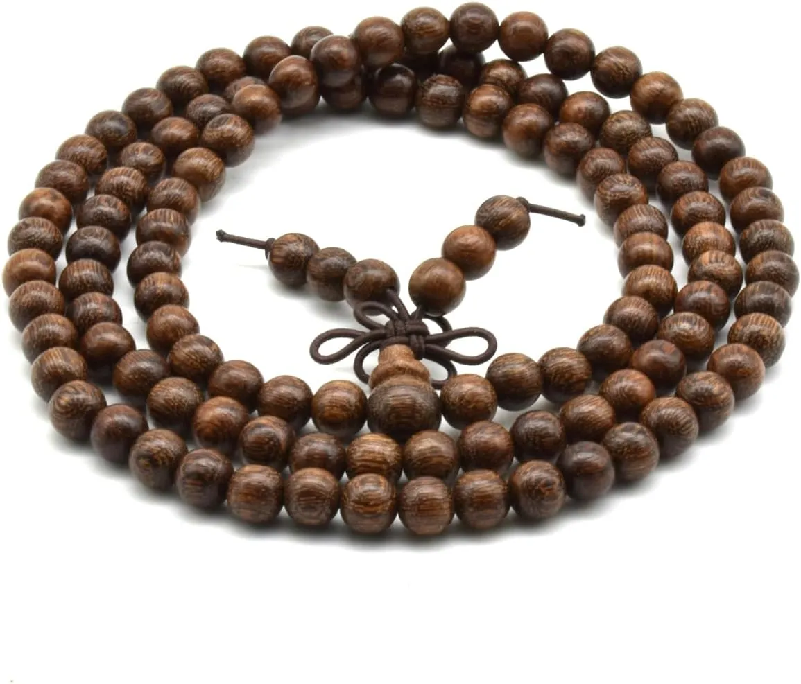 Zen Dear Unisex Natural Silkwood Tibetan Buddhism Meditation Prayer Bead Necklace Japa Mala Beads Bracelets