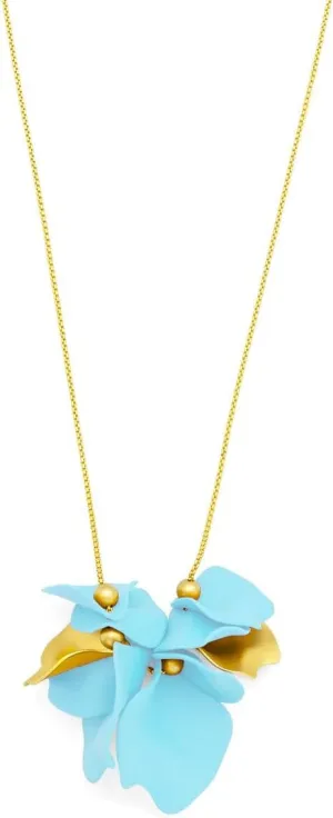 ZENZII Boho Long Penadnt Necklace for Women with Statement Glod Plated Flower Petals Necklaces Gifts for Girls